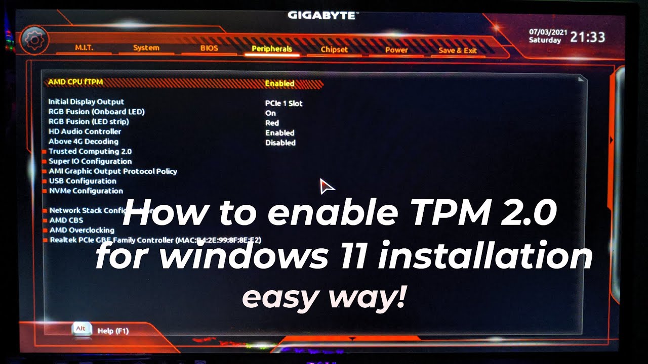 The PC Must Support TPM 2.0 | How To Enable TPM 2.0 Windows 11 - YouTube