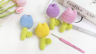 How to Make a Tulip Keychain with Crochet