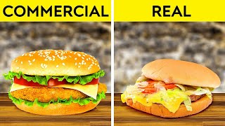 Commercial Food Vs. Real Food || Special Tricks Advertisers Use to Make You Spend Money