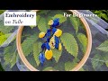 Embroidered Lemon Tree on Tulle (hand embroidery for beginners)