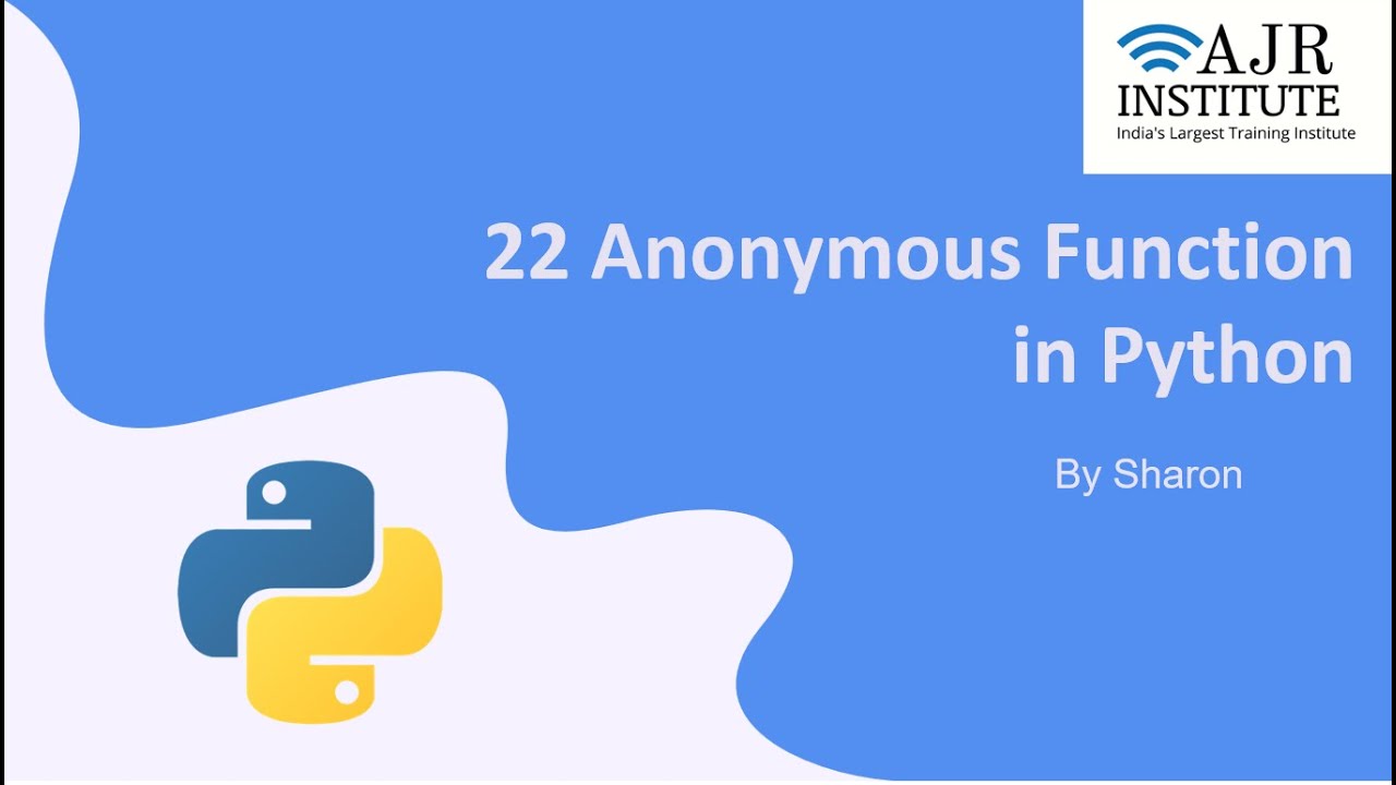 22 Anonymous Function In Python Youtube