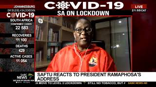 SA Lockdown Level 3 I Zwelinzima Vavi reacts to President Ramaphosa's speech