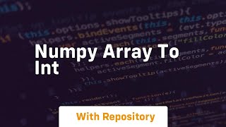 numpy array to int