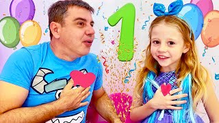 Nastya et papa apprennent à compter jusqu'à 10