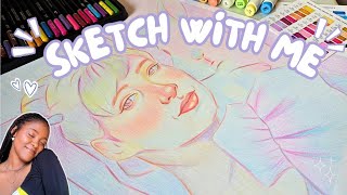 Colored pencil study | Paint with me | ART VLOG