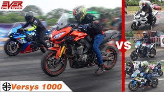 Kawasaki Versys 1000 🆚 Suzuki GSX-R600 | Honda CBR1000RR | Suzuki GSR750 🚦 DRAG RACING