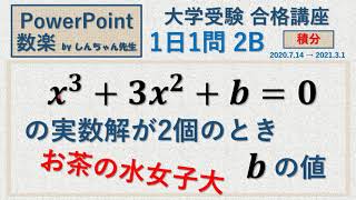 【お茶の水女子大】【1日1問】【2B】「微分」 PowerPoint 数楽 by しんちゃん先生 2020年7月14日