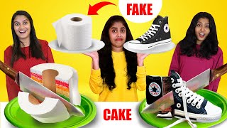 CAKE VS REAL FOOD CHALLENGE 🤩 | കേക്ക് ഏതാ REAL ഏതാ? എട്ടിന്റെ പണി 😂 | PULLOTHI