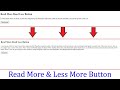 Read More/Read Less Button Using jQuery  ||  How To Replace Text  ||  Expand & Collapse Text