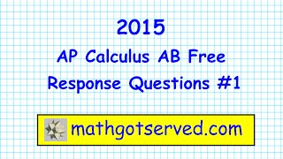 AP Calculus AB 2015 FRQ #1 The rate at which water flows college board