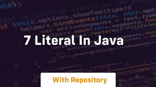 7 literal in java