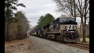 NS 238 roars by Lykesland Trail w/ AC44C6M 4091 leading \u0026 nice 3rd Gen K5H horn