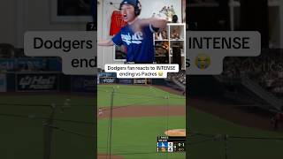 Dodgers fan reacts to INTENSE ending vs Padres 😭 #mlb #dodgers #padres #baseball #fyp