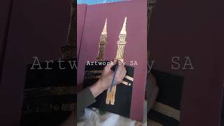 beautiful #macca #kaaba after #goldleafart #gold #art #painting #islam #islamic #holyquran #madina