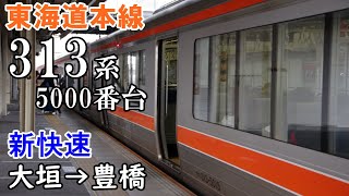 【全区間走行音・東芝IGBT】東海道本線[新快速] 313系5000番台 大垣→豊橋