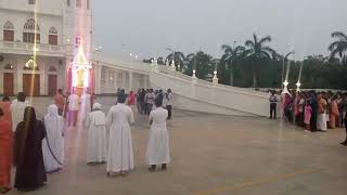 21/12/24 Saturday Arockiya Matha Car procession inside shrine/சனிகிழமை ஆரோக்கிய மாதா தேர்