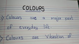 10 Lines on Colours / Essay on Colours in english / Colour essay