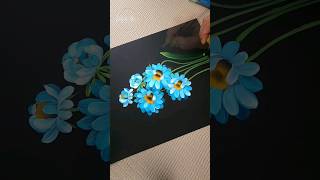 💙 AMAZING Blue Flower Painting Beautiful One Strokes 💙 #shorts #flowerpainting