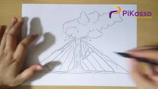How to Draw Volcano Eruption