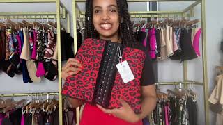 Red Leopard Latex Waist Trainer   Waist Trainer Factory   Wholesaler