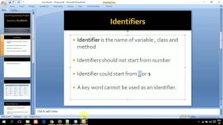 Java Pashto - 14 Identifiers Keywords