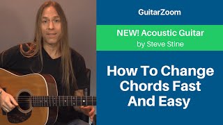 Chord "Bouncing" - How To Change Chords Fast And Easy - "Lift And Shift" | Acoustic Guitar Lesson