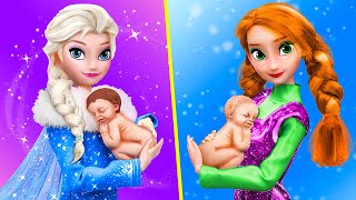 Elsa and Anna with Their Babies / 10 DIY Baby Doll Hacks and Crafts