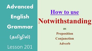 NOTWITHSTANDING | Learn English Through Tamil