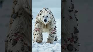 Polar Bear's Struggle: Battling Skin Inflammation Caused by Barnacles #animals #fyp #polarbear