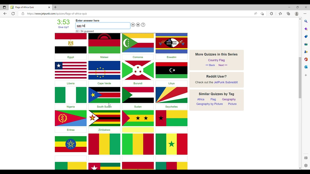 Jetpunk Flags Of Africa Quiz - YouTube