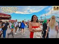 Istanbul 4K Walking Tour, Eminonu Beach, Galata Bridge, Sea Foods Restaurants