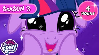 SEASON 3 MINI MOVIE 😊🦋💕 4 HOURS | My Little Pony: Friendship is Magic | Mega Compilation 🎥