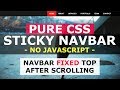 Pure CSS Sticky Header - Navbar Fixed Top After Scrolling - No Javascript