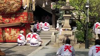 令和4年7月23日　戸畑祇園大山笠　菅原神社神官による神事とお清めのお祓いが始まりました　＃菅原神社　＃神事　＃天籟寺大山笠