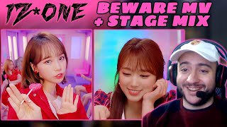 IZ*ONE (아이즈원) BEWARE MV + STAGE MIX REACTION | I HAVE A CRUSH ON HER! | ROAD TO WIZ*ONE JOURNEY