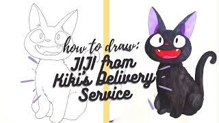 How to Draw Studio Ghibli's Jiji from Kiki's Delivery Service🐾 Draw With Me