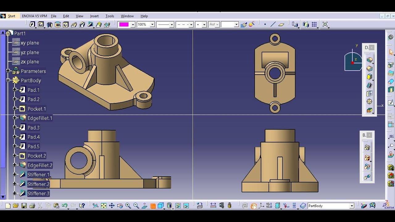 CATIA V5 Tutorial _ Advanced Part Design In Catia V5 _ For All ...