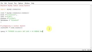 Update MySQL table using Python