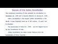 SOURCES  OF  INDIAN  CONSTITUTION  {  PART - 01  }