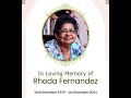 FUNERAL OF  RHODA FERNANDEZ