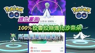 Pokémon GO#52 | 實測 | 100%拉魯拉絲進化沙奈朵，所需星塵與糖果?!