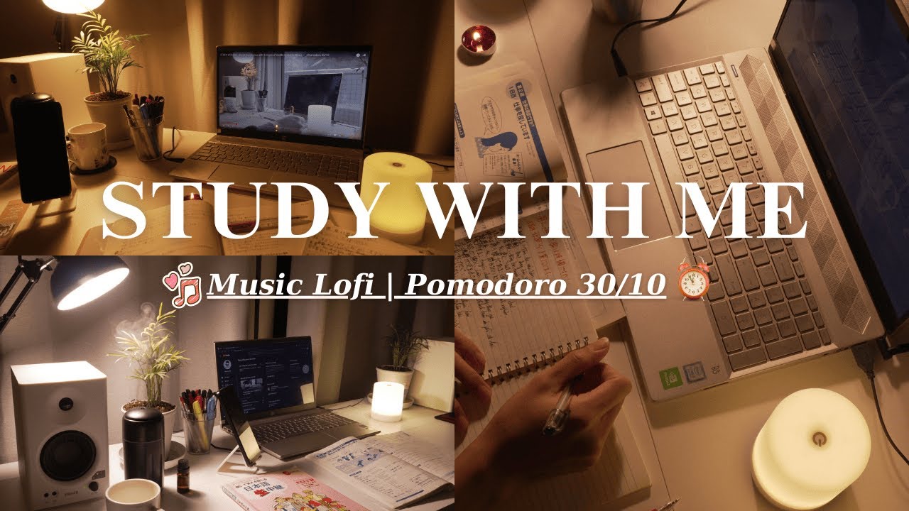 1 Hour Study With Me Relaxing Lofi Pomodoro 30 10 Youtube