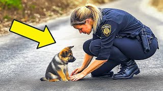 Little Puppy Keeps Following Officer For Help - When She Realizes Why, She Bursts Into Tears!