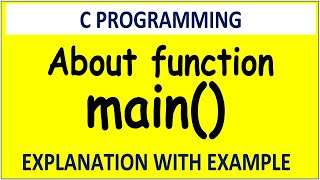 Main function in c programming
