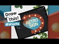 How To Draw An Animated Retro Sign In Procreate #Shorts