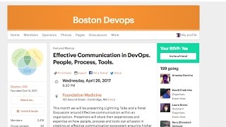 Boston DevOps: Effective Communication in DevOps. People, Process, Tools.