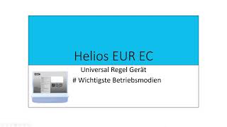 Helios EUR EC #Betriebsmodien