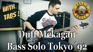 Duff Mckagan GUNS N' ROSES Bass Solo Tokyo '92 - Cover WITH TABS !