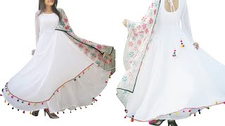 New White Cotton Anarkali Kurta Kurti Dress Collection||Latest Designer Anarkali suits|| Anarkali