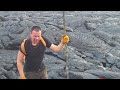 guy accidentally pops this huge lava bubble